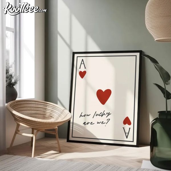 Ace of Hearts Playing Card Typography Poster