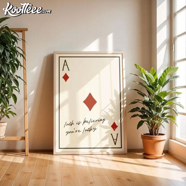 Ace of Diamonds Playing Card Typography Poster