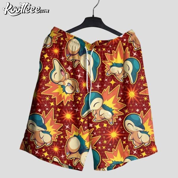 Cyndaquil Fire Type Pokemon Hawaiian Shirt And Shorts