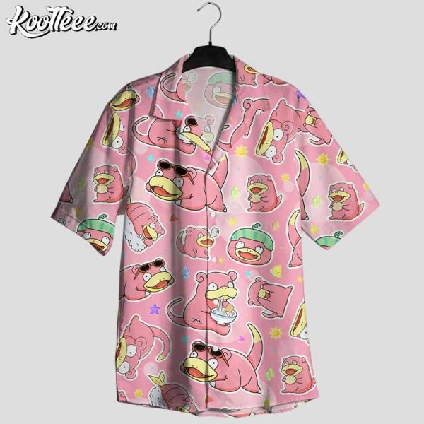 Slowpoke Water Type Pokemon Hawaiian Shirt And Shorts