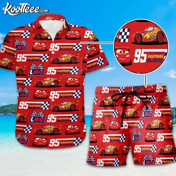 Lightning McQueen Cars Hawaiian Shirt And Shorts