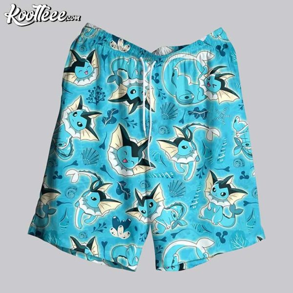 Vaporeon Water Cat Pokemon Hawaiian Shirt And Shorts