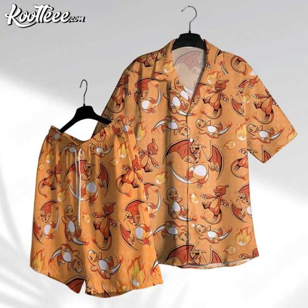 Charmander Fire Type Pokemon Hawaiian Shirt And Shorts