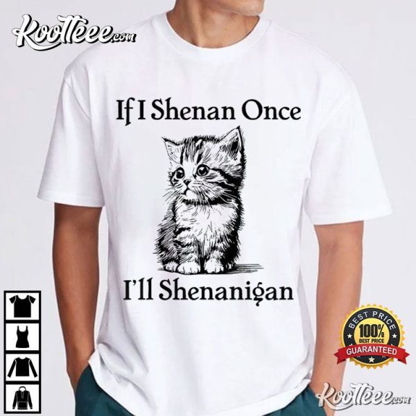 If I Shenan Once I’ll Shenanigan Cat St Patricks Day T-Shirt