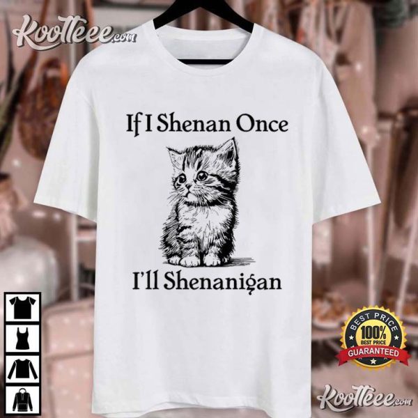 If I Shenan Once I’ll Shenanigan Cat St Patricks Day T-Shirt