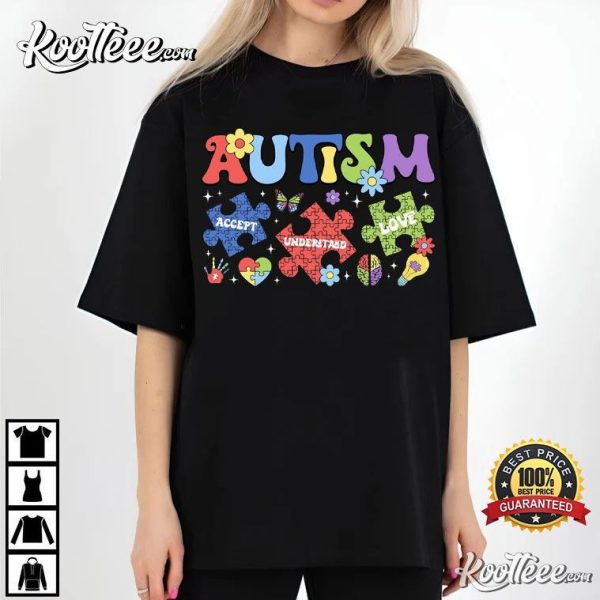 Colorful Autism Puzzle Autism Mom Gift T-Shirt