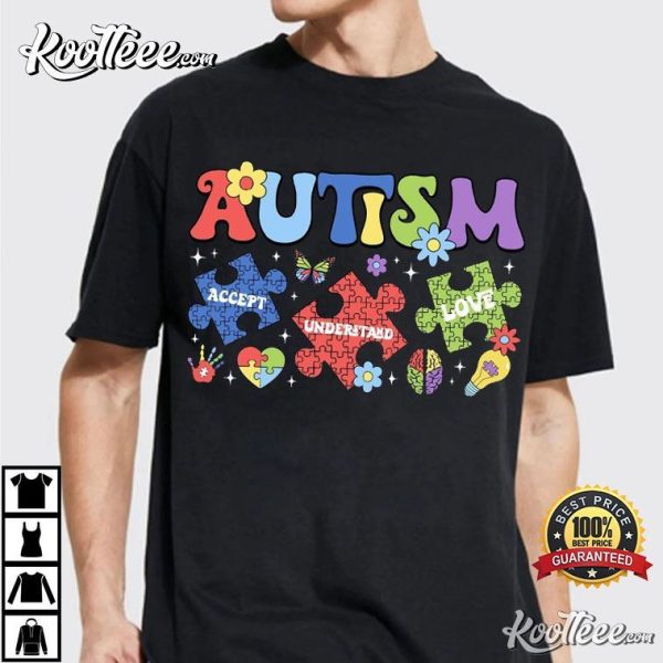 Colorful Autism Puzzle Autism Mom Gift T-Shirt