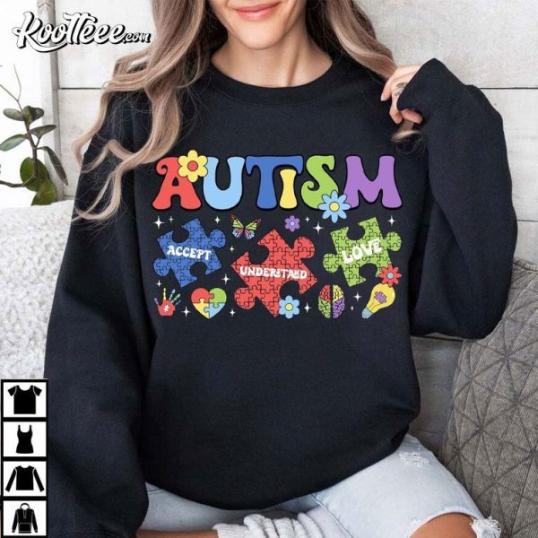 Colorful Autism Puzzle Autism Mom Gift T-Shirt