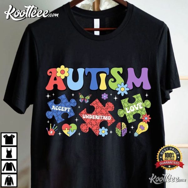 Colorful Autism Puzzle Autism Mom Gift T-Shirt