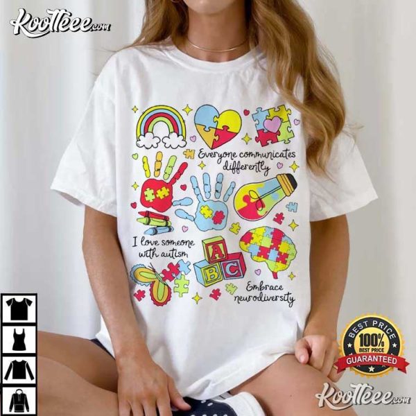 Everyone Communicates Differently Autism Neurodiversity T-Shirt