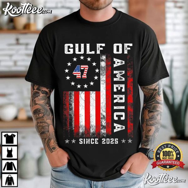 Gulf Of America Funny Vintage USA Flag T-Shirt