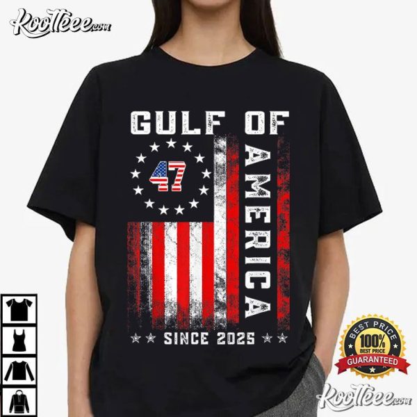 Gulf Of America Funny Vintage USA Flag T-Shirt