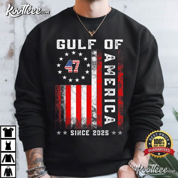 Gulf Of America Funny Vintage USA Flag T-Shirt