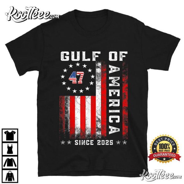 Gulf Of America Funny Vintage USA Flag T-Shirt