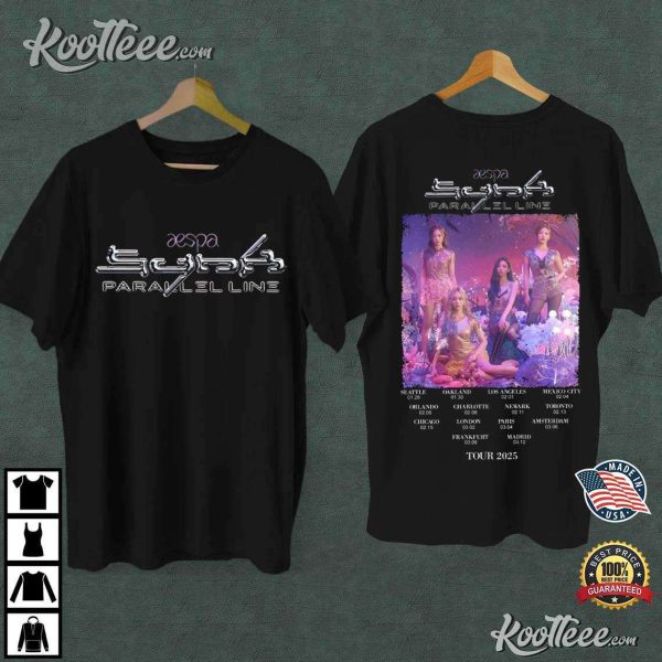 Aespa Synk Parallel Line World Tour 2025 T-Shirt