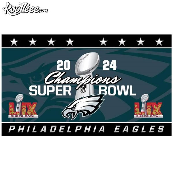 Philadelphia Eagles Super Bowl LIX Championship Flag