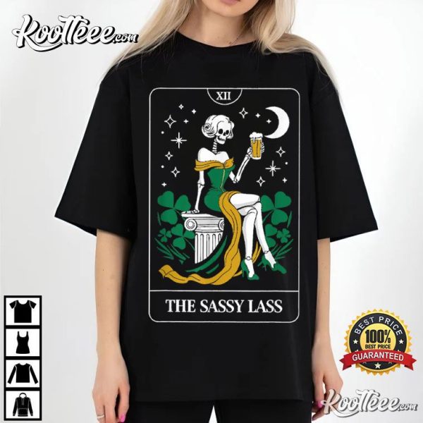 The Sassy Lass Tarot Card Skeleton St Patrick’s Day T-Shirt