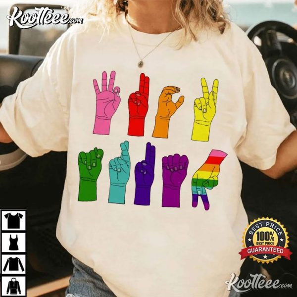 Fuck Trump Sign Language ASL LGBTQ T-Shirt