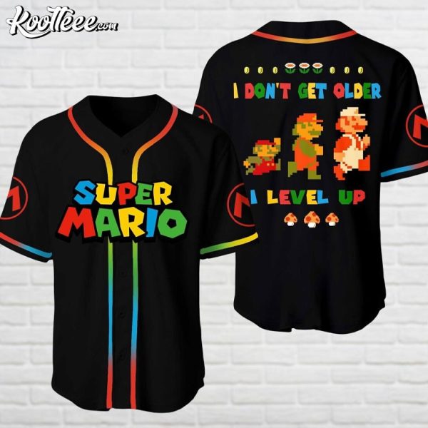 Super Mario Level Up Video Game Baseball Jersey