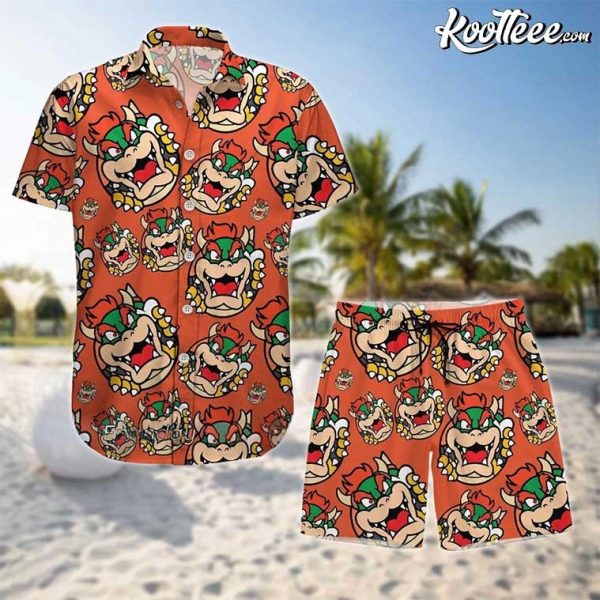 Super Mario Bowser Hawaiian Shirt And Shorts