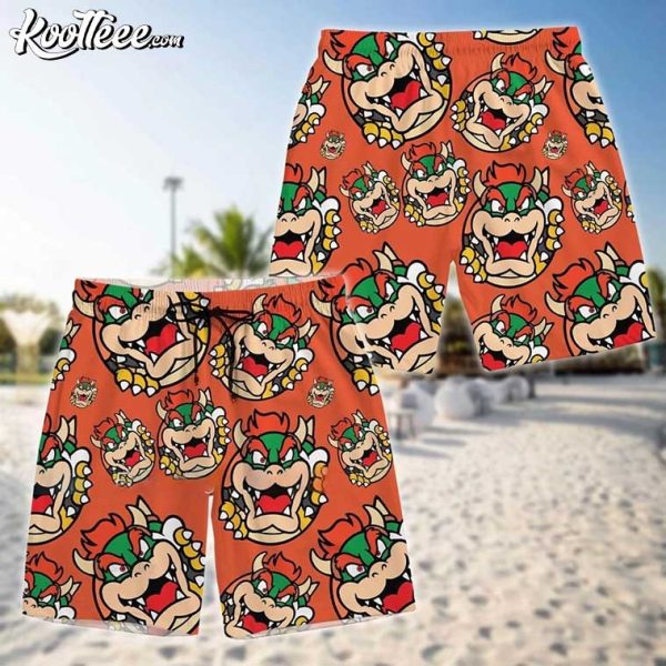 Super Mario Bowser Hawaiian Shirt And Shorts