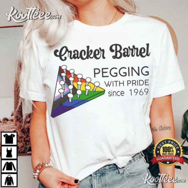 Pegging With Pride Cracker Barrel LGBTQ Gift T-Shirt