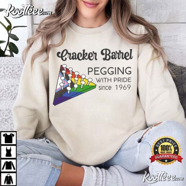 Pegging With Pride Cracker Barrel LGBTQ Gift T-Shirt