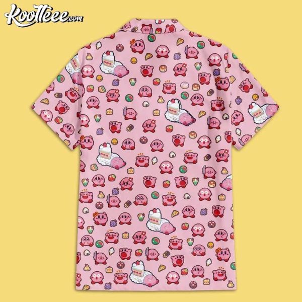 Funny Kirby 8-Bit Pixel Art Hawaiian Shirt