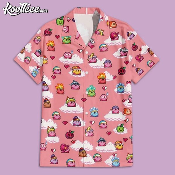 Kirby 8 Bit Pixel Art Hawaiian Shirt