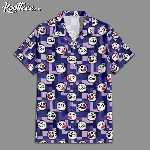 Boo Super Mario Pixel Art Hawaiian Shirt