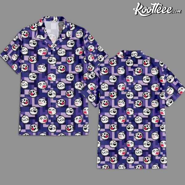 Boo Super Mario Pixel Art Hawaiian Shirt