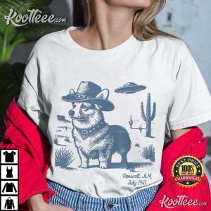 Corgi Cowboy Cowgirl Vintage UFO T-Shirt Corgi Cowboy Cowgirl Vintage UFO T Shirt (4)