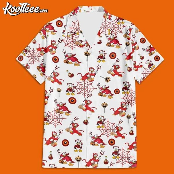 Devil Donald Duck Halloween Hawaiian Shirt