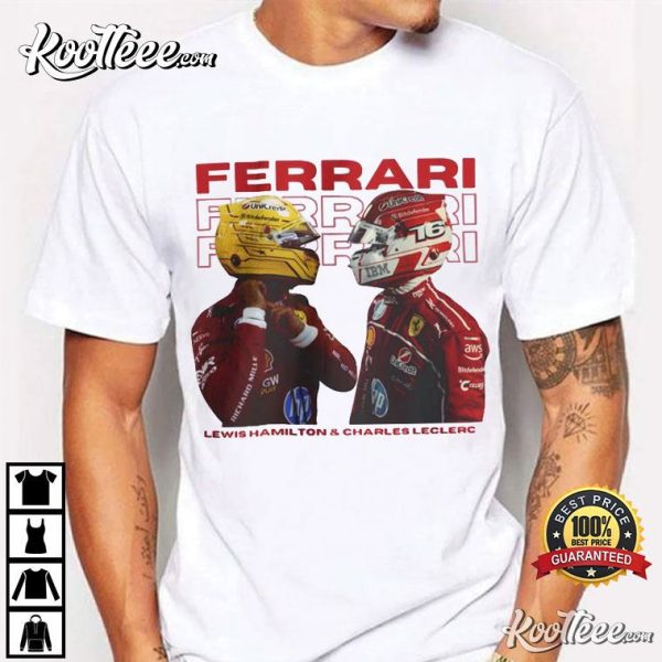 F1 Scuderia Ferrari Charles Leclerc Lewis Hamilton T-Shirt