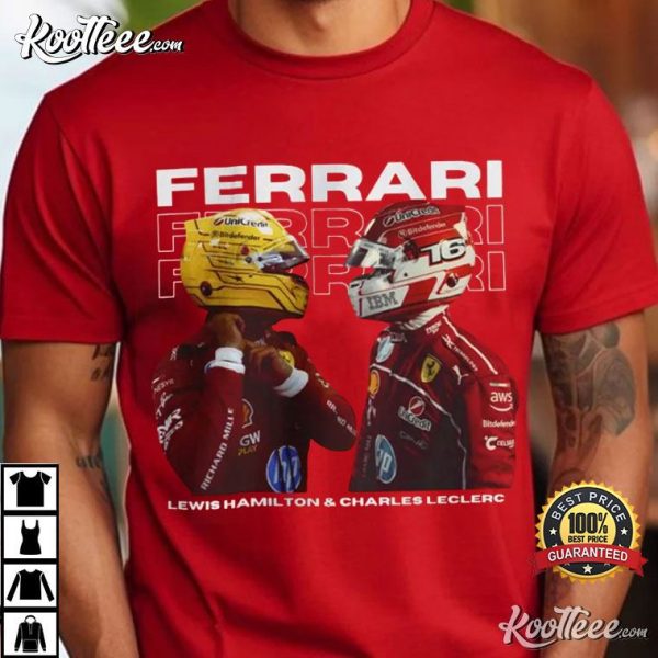 F1 Scuderia Ferrari Charles Leclerc Lewis Hamilton T-Shirt