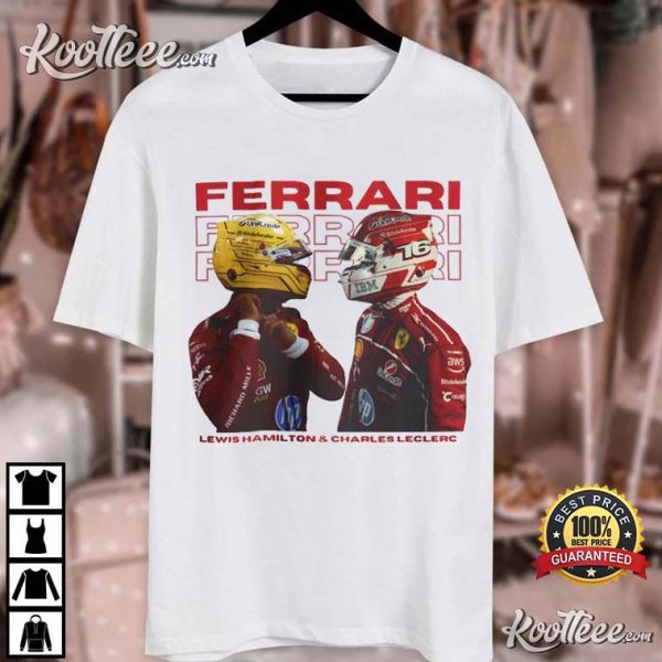 F1 Scuderia Ferrari Charles Leclerc Lewis Hamilton T-Shirt