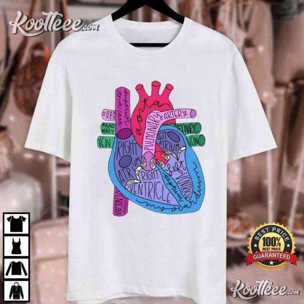 Heart Anatomy Cardiac Nursing Gift Cardiologist T-Shirt