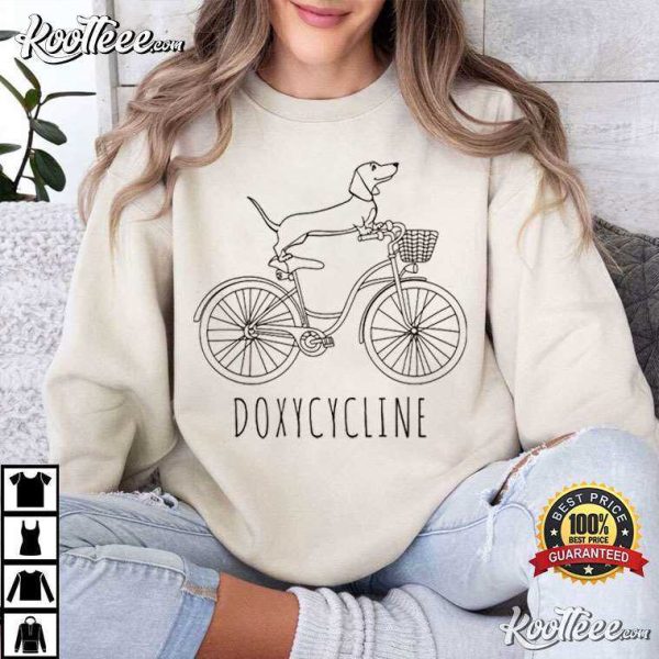 Doxycycline Pharmacy Dachshund On Bicycle T-Shirt