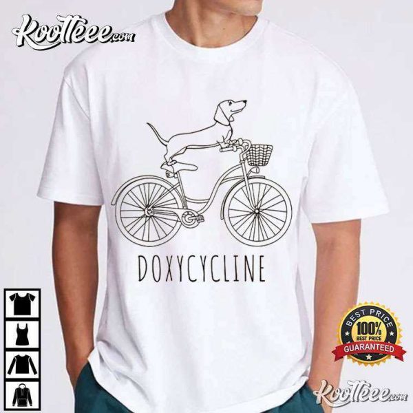 Doxycycline Pharmacy Dachshund On Bicycle T-Shirt