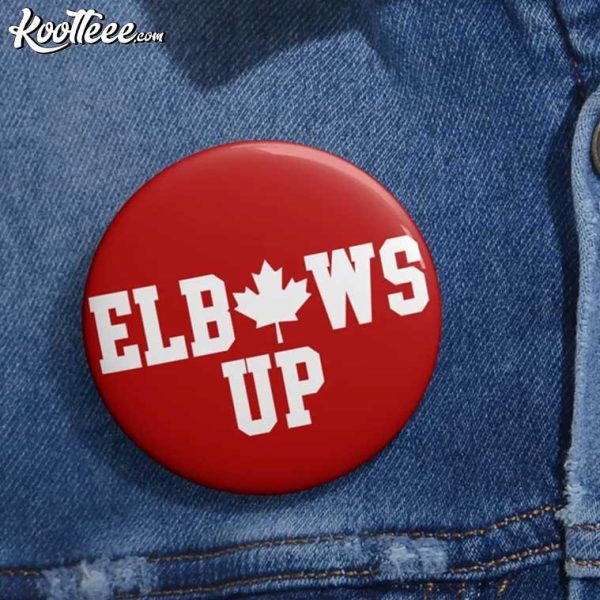 Elbows Up Canada Stop Trump Political Protest Pin Button