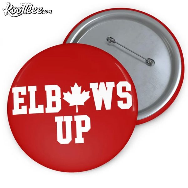 Elbows Up Canada Stop Trump Political Protest Pin Button