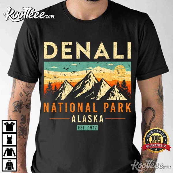 Denali Est 1917 Vintage Retro Alaska National Park T-Shirt