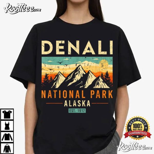 Denali Est 1917 Vintage Retro Alaska National Park T-Shirt