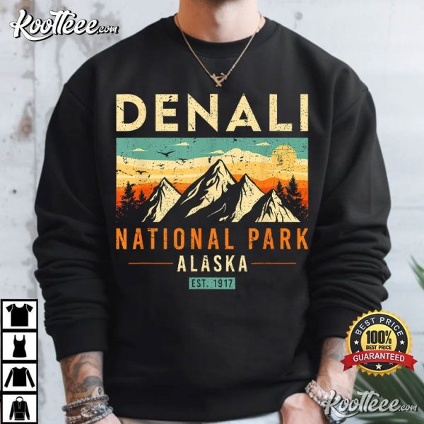 Denali Est 1917 Vintage Retro Alaska National Park T-Shirt