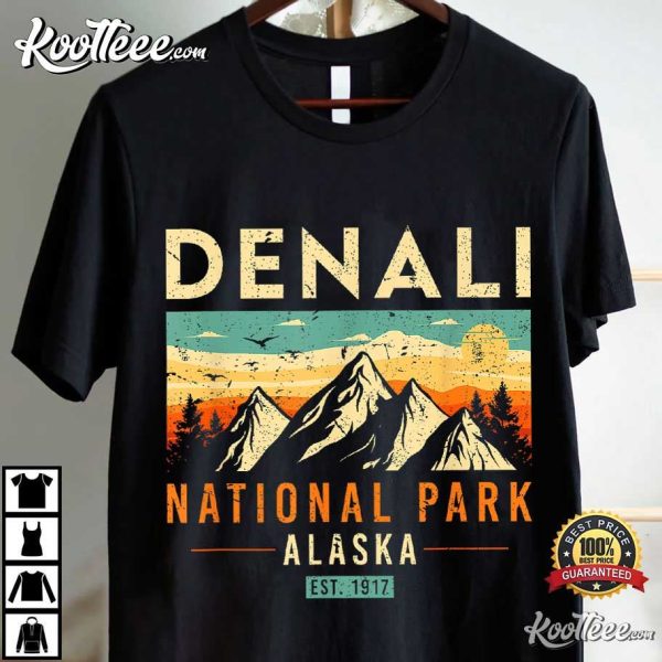 Denali Est 1917 Vintage Retro Alaska National Park T-Shirt