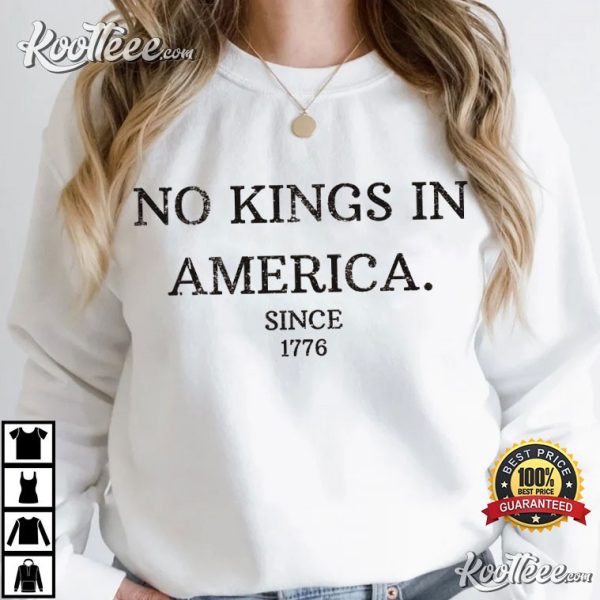 No Kings In America Democracy Protest T-Shirt