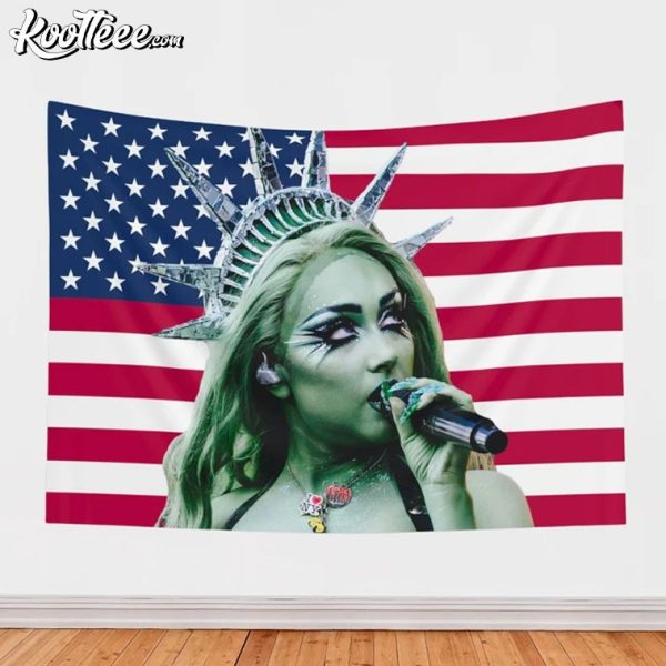 Chappell Roan Statue Of Liberty American Flag Wall Tapestry