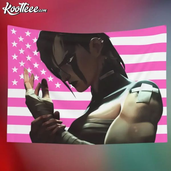 Pit Fighter Vi Arcane Pink American Flag Wall Tapestry