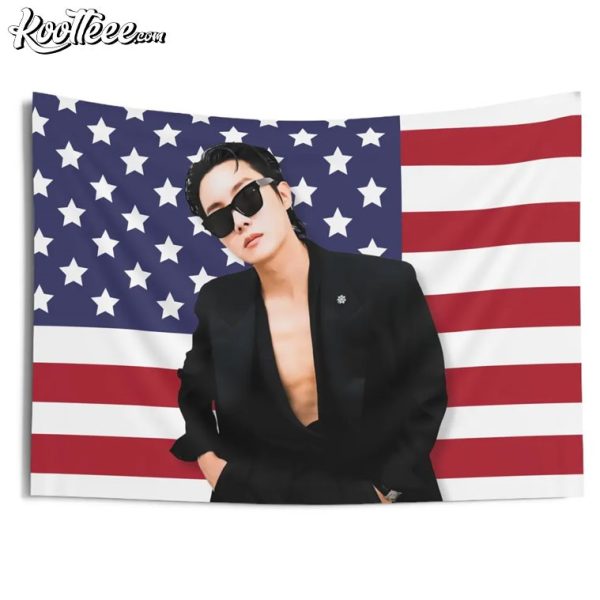 J-Hope Kpop American Flag Wall Tapestry