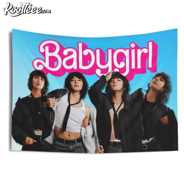 Jungkook Babygirl Croptop Seven Merch Kpop Wall Tapestry